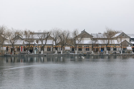 山东济南百花洲雪景