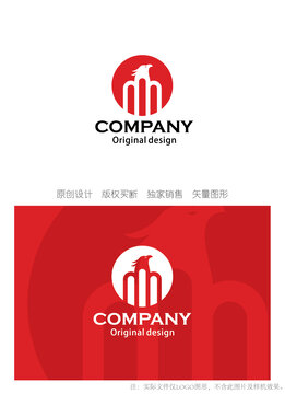M字母logo鹰头logo