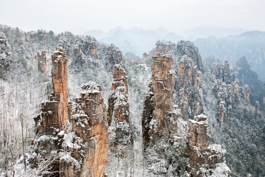 张家界天子山雪景