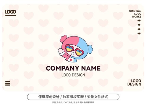 原创卡通糖果小妞logo