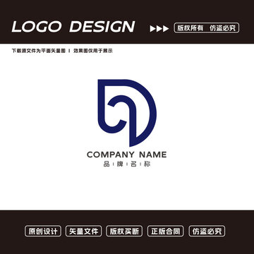 D字母logo标志