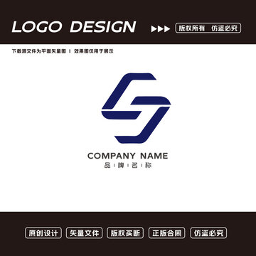 CJ字母logo标志