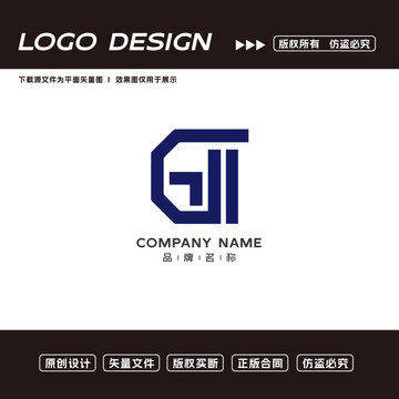 GT字母logo标志