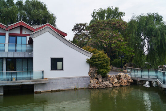 北京紫竹院公园湖景