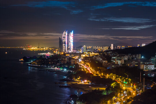 厦门双子塔夜景