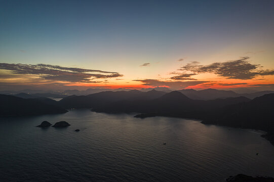 香港海边日落