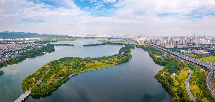 苏州市吴中区石湖景区航拍