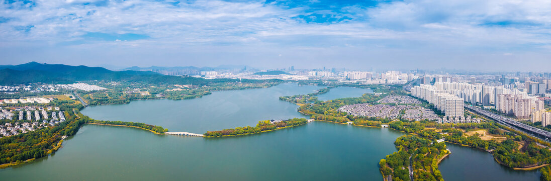 苏州市吴中区石湖景区航拍