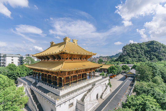 中国广西柳州文庙中式亭台楼阁