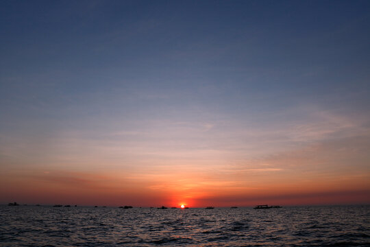 大海上的日落夕阳自然风景