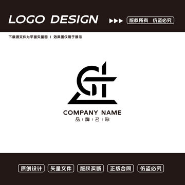 GT字母logo标志