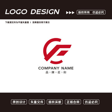 CF字母logo标志