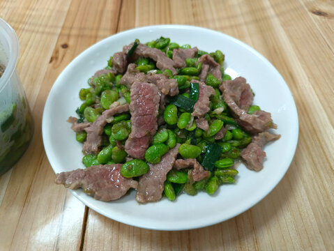 毛豆炒肉