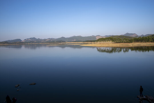 湖景宁静自然风光