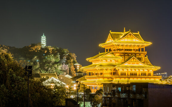 柳州龙城阁夜景