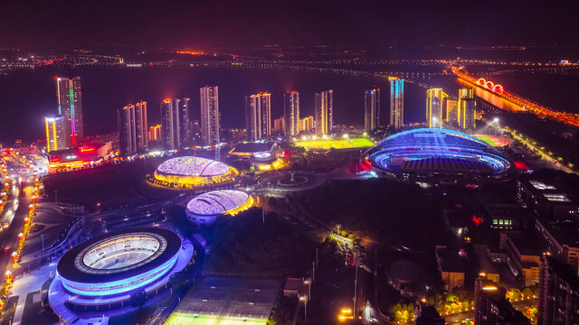 九江奥林匹克中心夜景