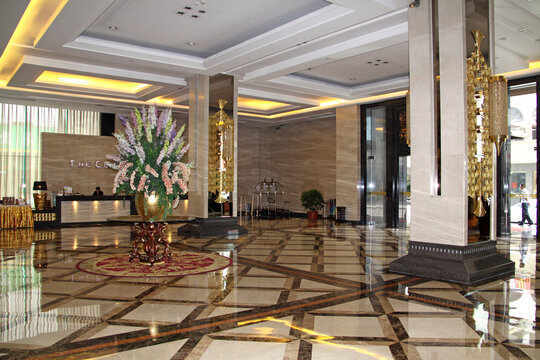 星级酒店大厅室内装饰地板拼花