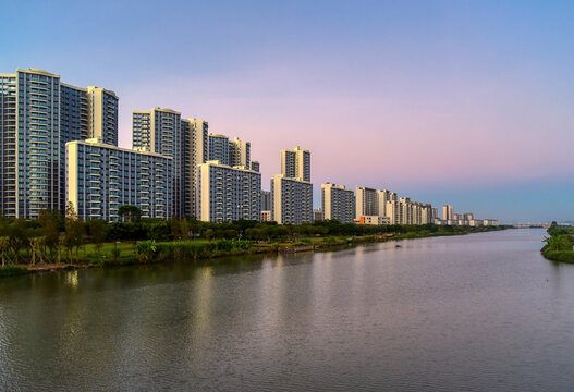 珠海金湾中心河风光