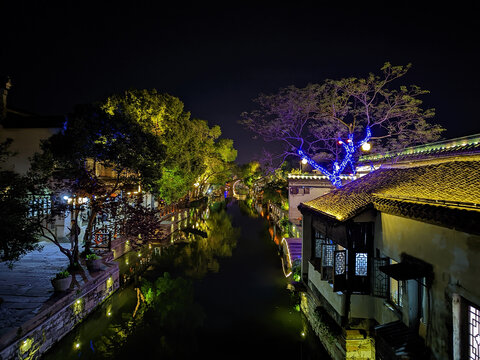 江南水乡夜景