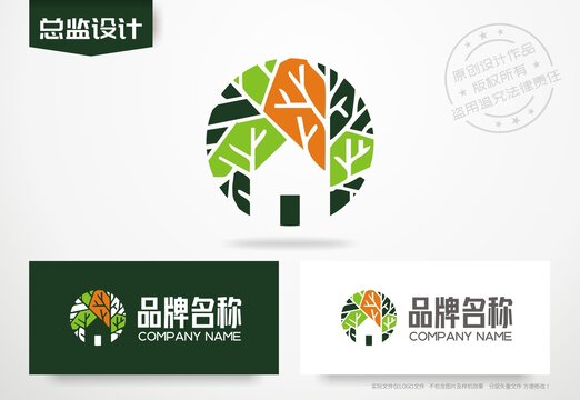 绿色房子logo生态乐园标志