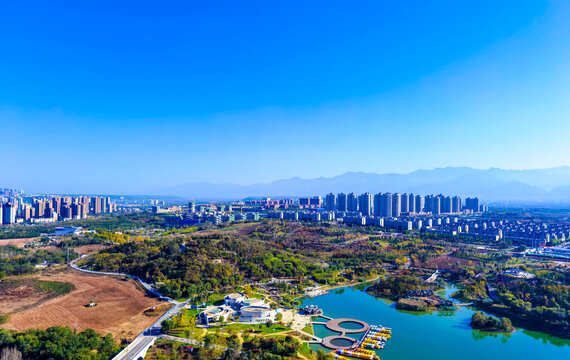 子午湖人工湖景区西安旅游