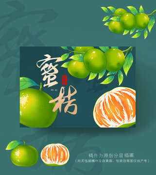 蜜桔包装插画手绘