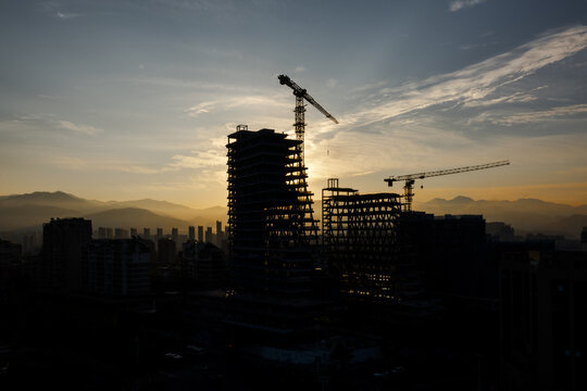 丽水城市建筑剪影