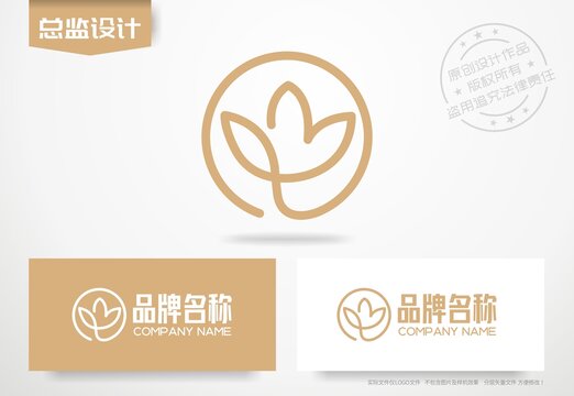 瑜伽logo花瓣设计