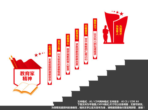 楼梯教育家精神文化墙