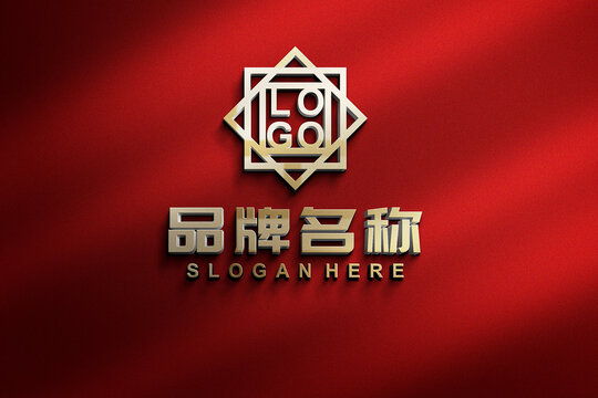 红底金色LOGO样机