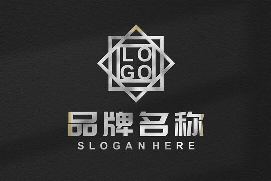 黑底流光银LOGO样机