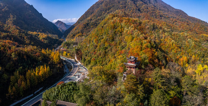 陕西汉中留坝秦岭秋色