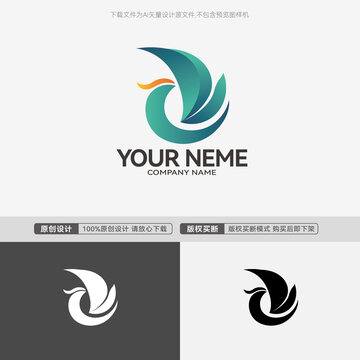 CF字母组合logo飞字标志