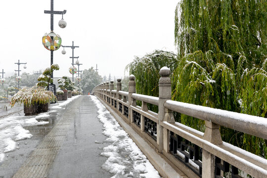 曲江雪景