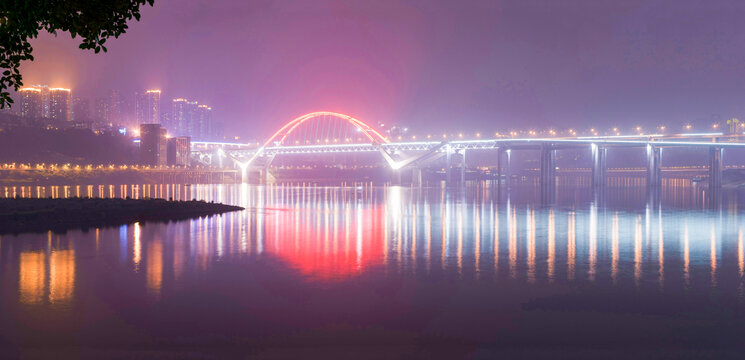 重庆菜园坝大桥夜景