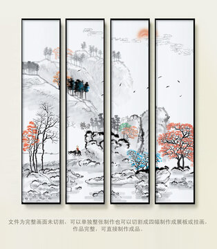 新中式家居软装水墨挂画