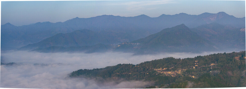 江南丽水高山群山晨曦云海云雾