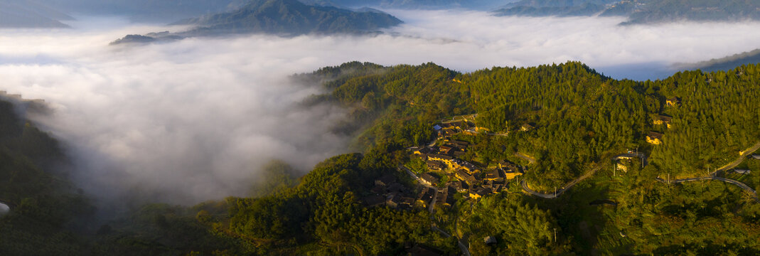 江南丽水高山群山晨曦云海云雾