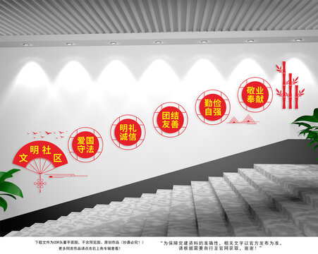 文明社区楼梯文化墙