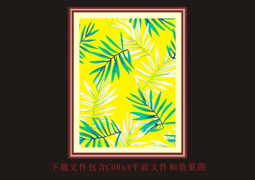 矢量装饰画创意树叶枝条