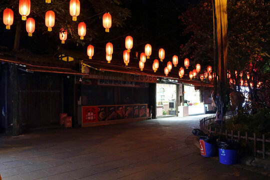 成都锦里街道夜景