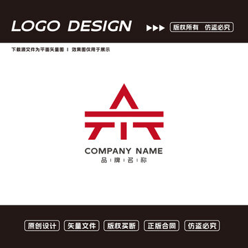 AT字母logo标志