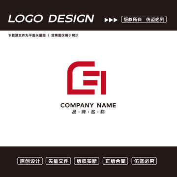 GF字母logo标志