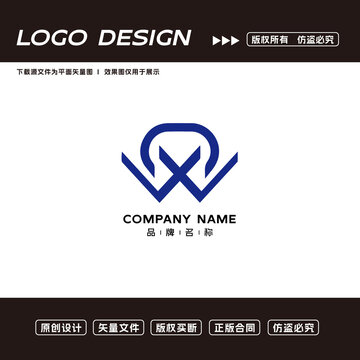 W字母logo标志