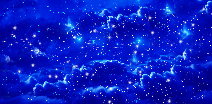 蓝色星空星云背景