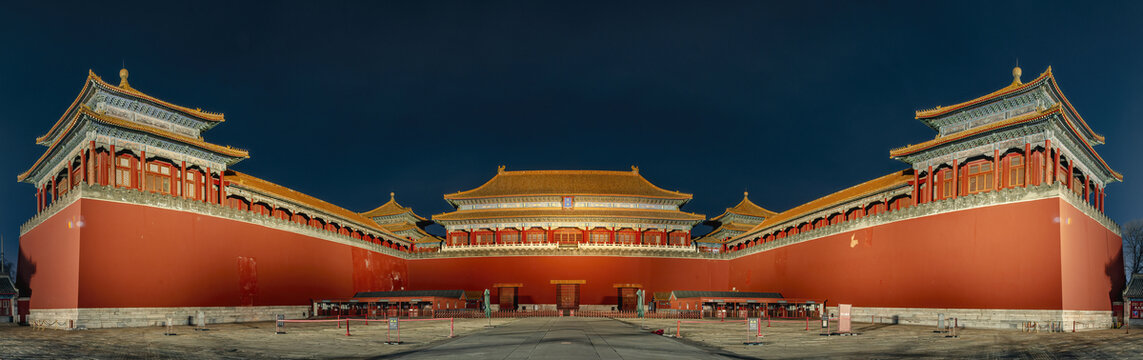 北京中轴线之故宫午门夜景