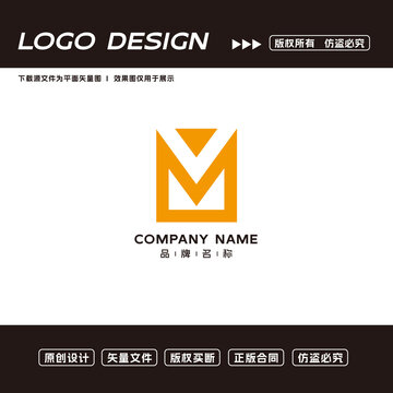 M字母logo标志