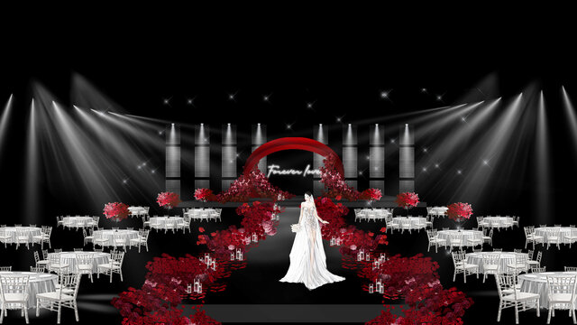 红黑色婚礼仪式区