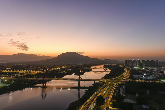 福建漳州城市夜景