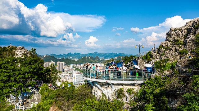 柳州城市风光航拍全景